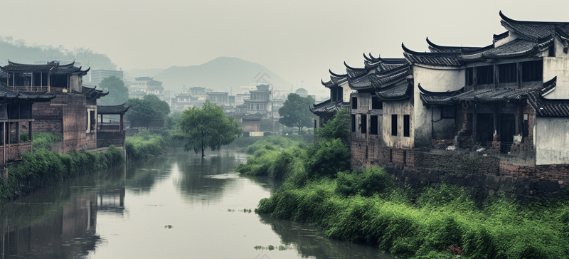 无人水边古代建筑古城古镇景,高清,摄影图,摄影图片,图片大全,摄影图免费下载